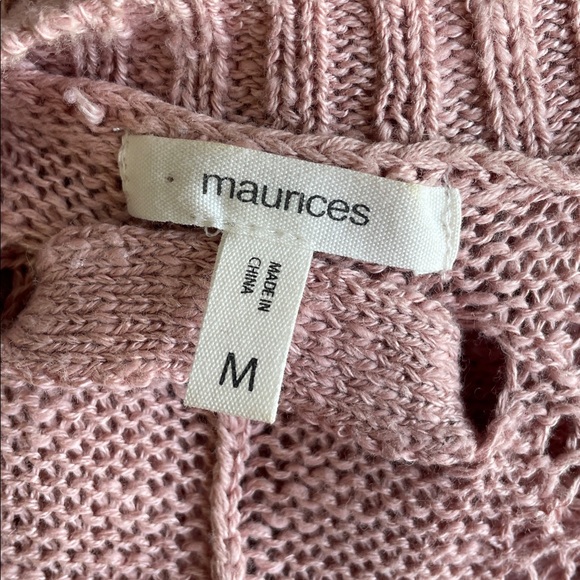 Maurices Mauve Lace Up Back Open Front Cardigan - Picture 4 of 5